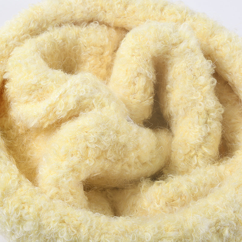 Solid Color Knit Hat Padded Beanie