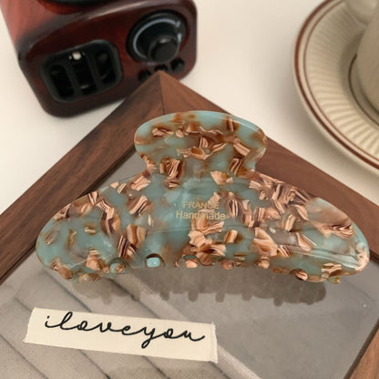 Floral Caramel Polka Dot Claw Clip