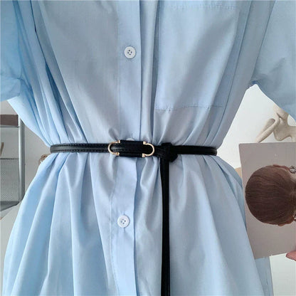 Simple Elegant Leather Slim Belt