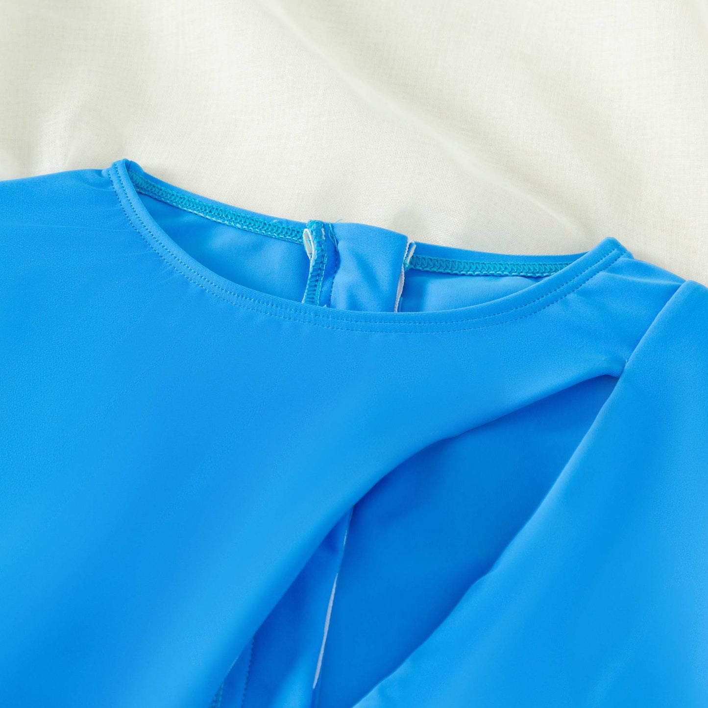 Solid Color Long Sleeves Slim Swimwear