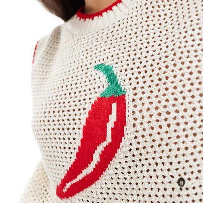 Casual Hollow Out Loose Sleeveless Knit Vest