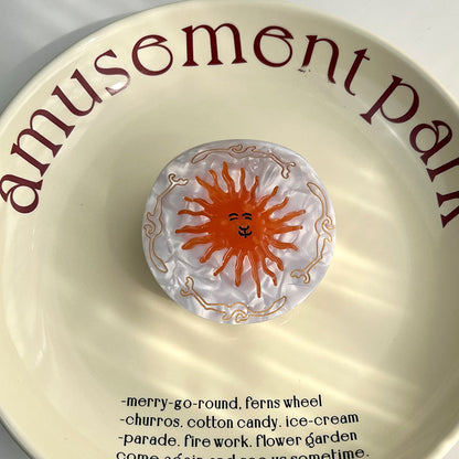 Sun Flower Round Acetate Claw Clip