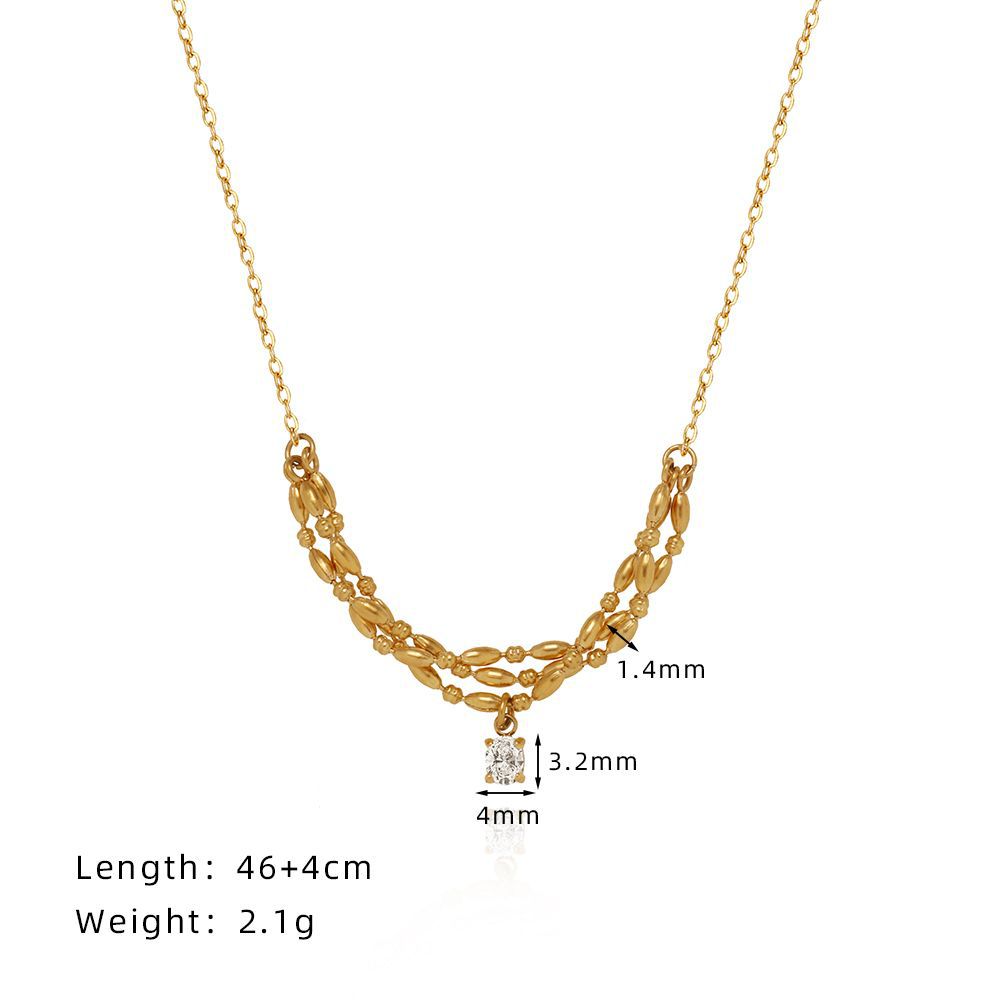 Trendy Zircon Twisted Chain Necklace