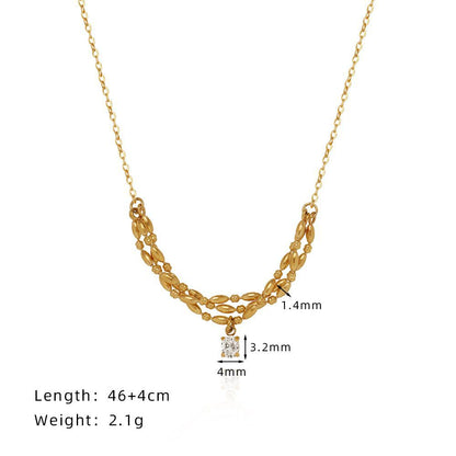 Trendy Zircon Twisted Chain Necklace