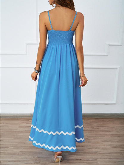Ruffle Sleeveless Spaghetti Maxi Dress