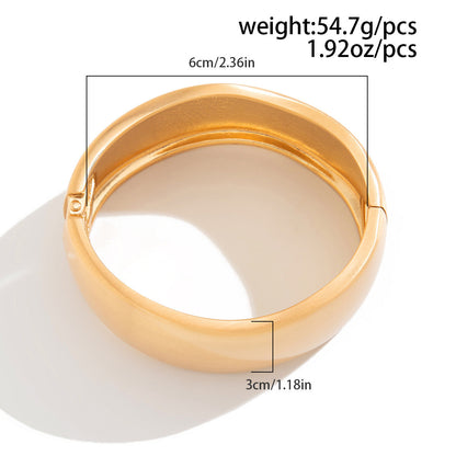 Minimalist Matte Wide Irregular Bangle Bracelet