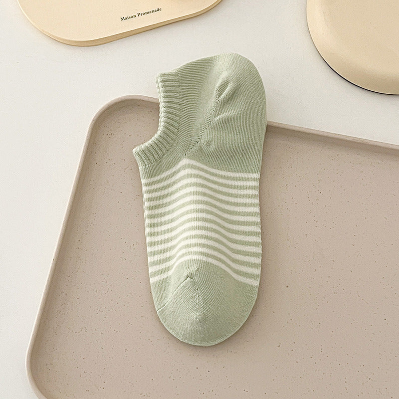 Striped Candy Color Low Ankle Socks