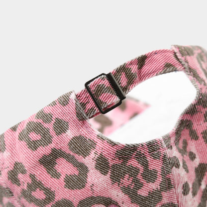 Distressed Retro Leopard Print Bucket Hat