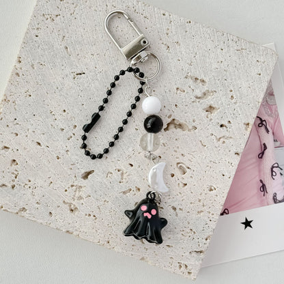 Halloween Cute Black Ghost Keychain