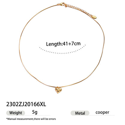 Trendy Zircon Heart Pendant Gold Plated Necklace