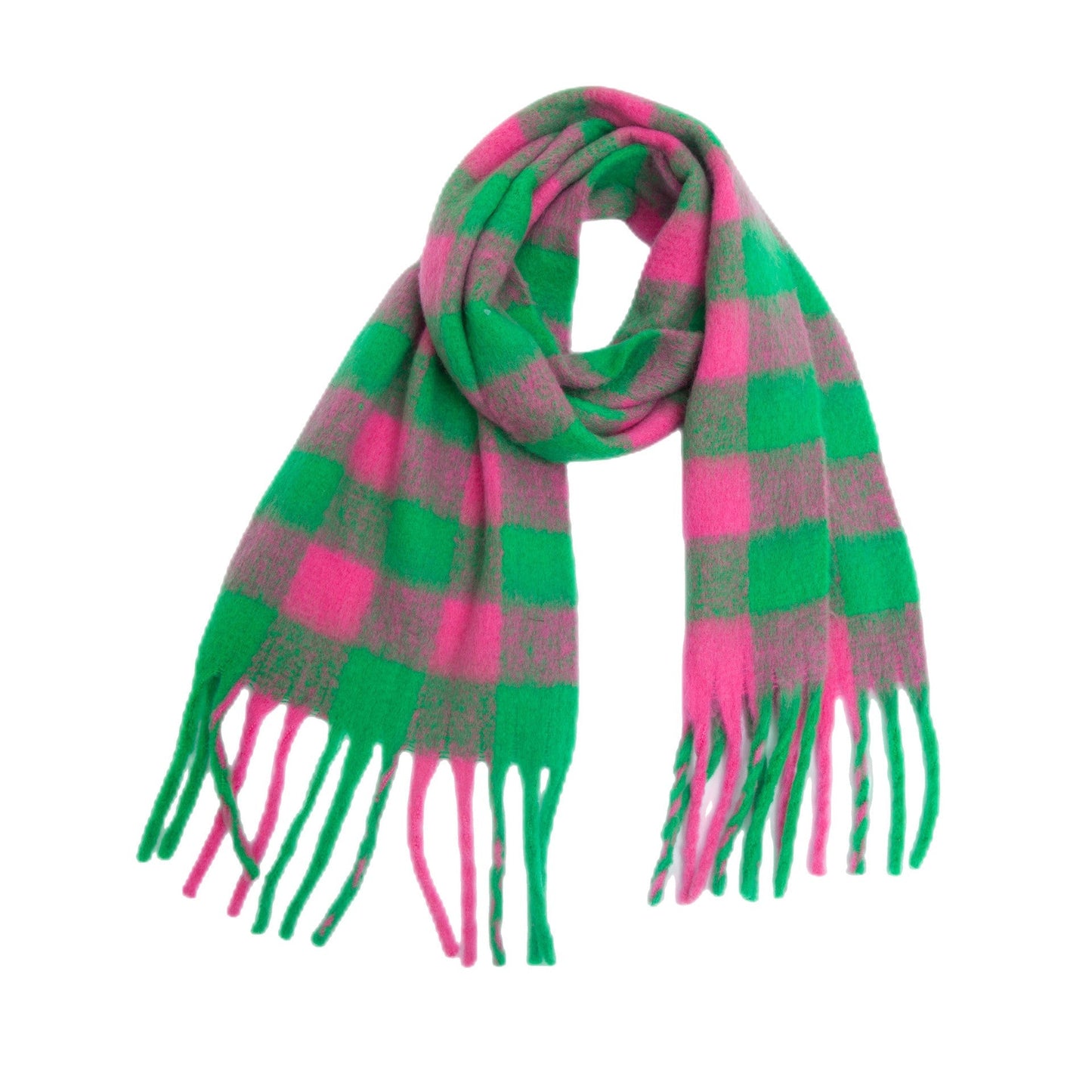 Coloful Plaid Tassel Scarves