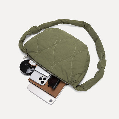 Simple Solod Color Puffer Shoulder Bag