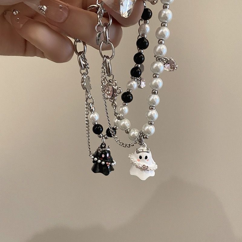 Halloween Cute Ghost Beaded Chain Bracelets
