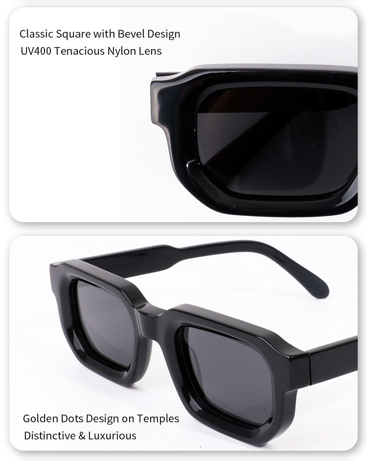 Retro Square Wide Polarized Sunglasses