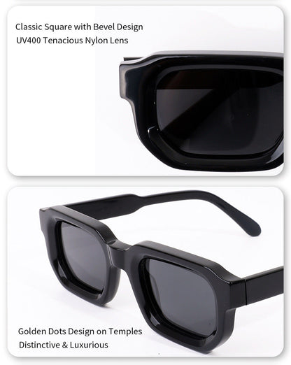 Retro Square Wide Polarized Sunglasses