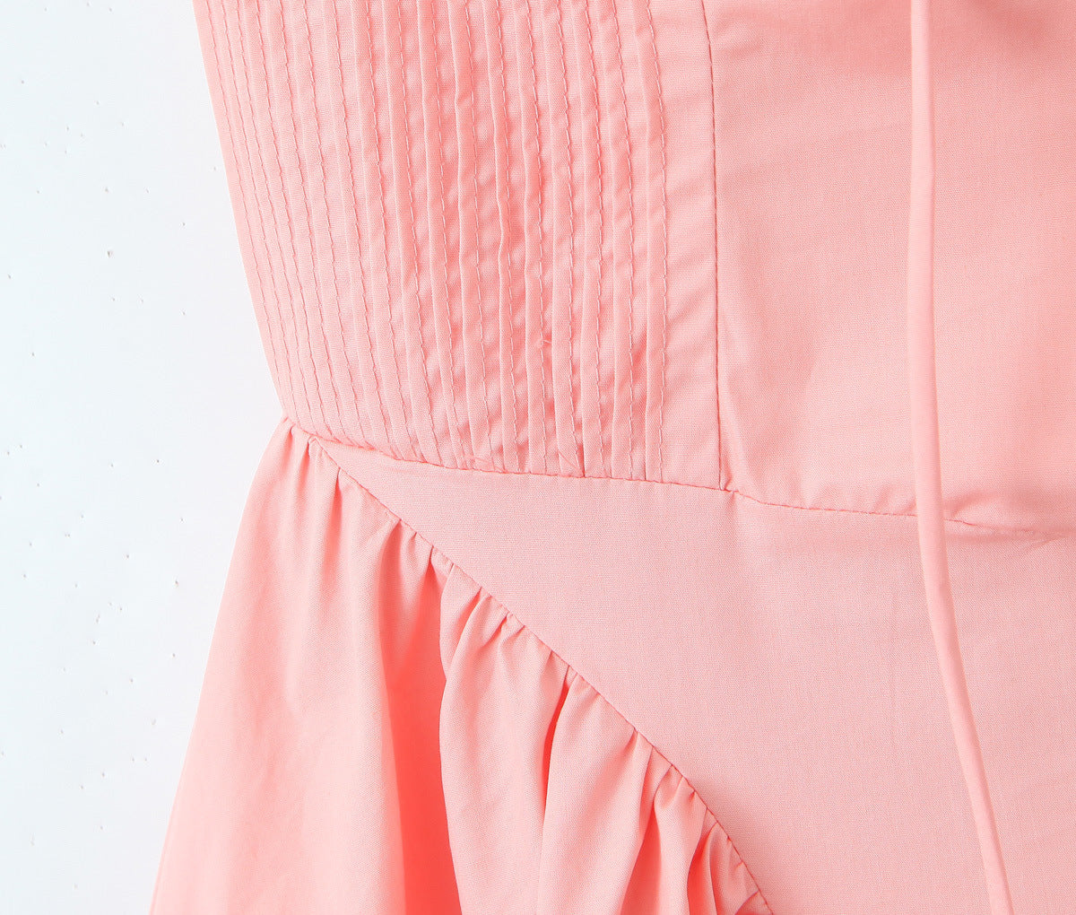 Casual Solid Color Pleated Halte Maxi Dress