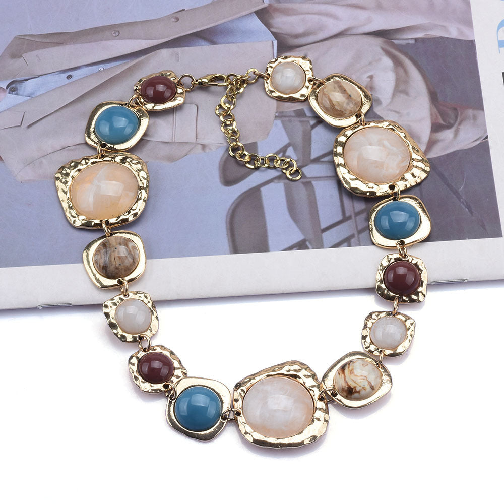 Stylish Geometric Irregular Metal Stone Bracelet