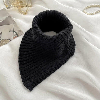 Solid Color High Collar Warm Knit Scarve