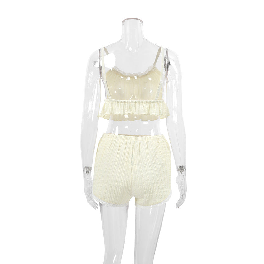 Hellow Lace Flounce Sleepwear Sets