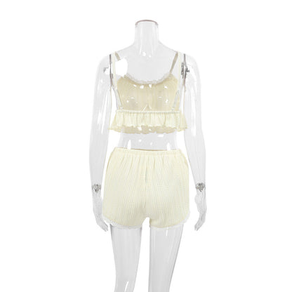 Hellow Lace Flounce Sleepwear Sets