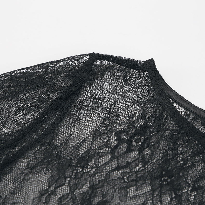 Lace See Through Side Split Long Dress