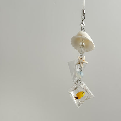 Cute Seashell Fish Keychain Bag Charm