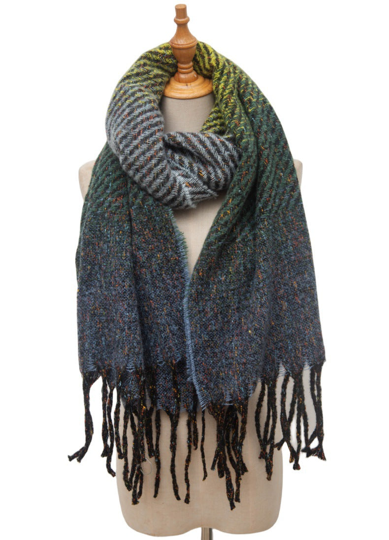 Gradient Color Tassel Soft Scarves