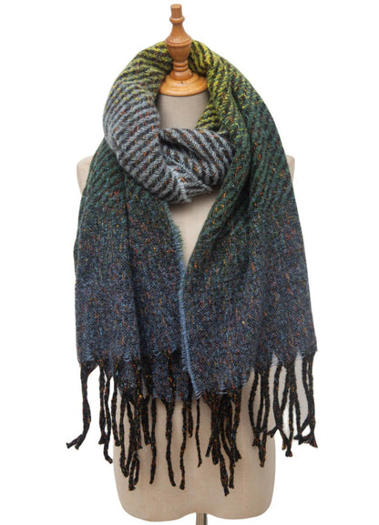 Gradient Color Tassel Soft Scarves
