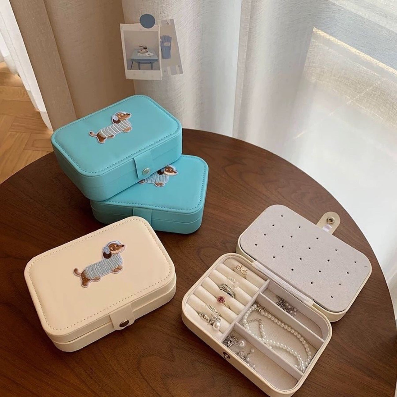 Cute Embroidered Large Capacity Jewelry Case