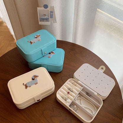 Cute Embroidered Large Capacity Jewelry Case