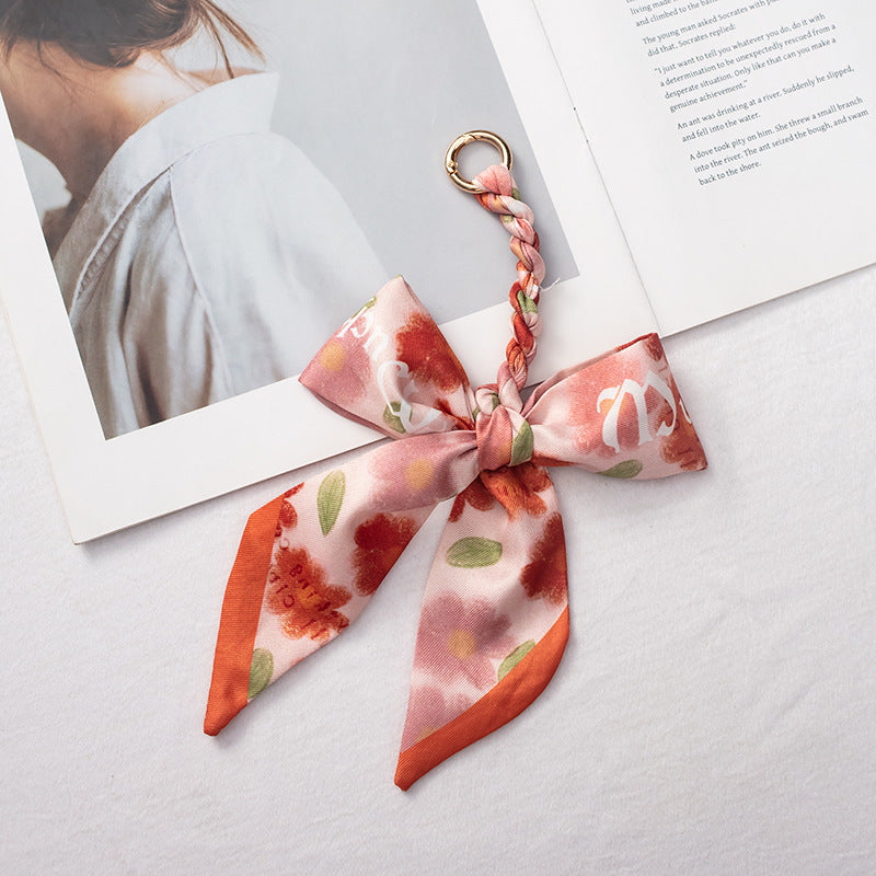 Elegant Satin Scarf Bow Bag Charms