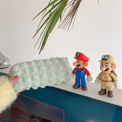 Cute Soft Ruched Makeup Pencil Pouch