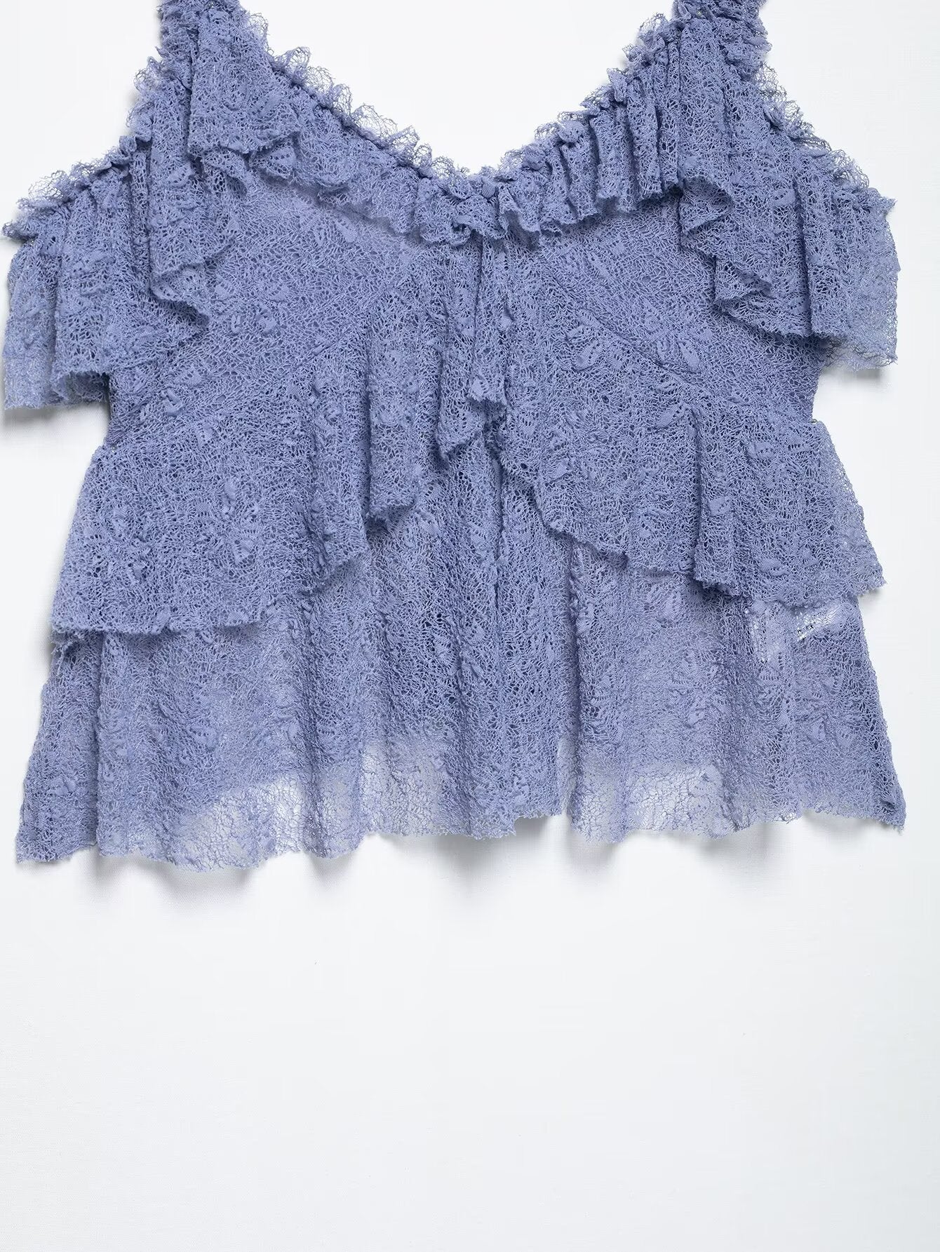 Lace Ruffle Spaghetti Top Maxi Skirt Sets