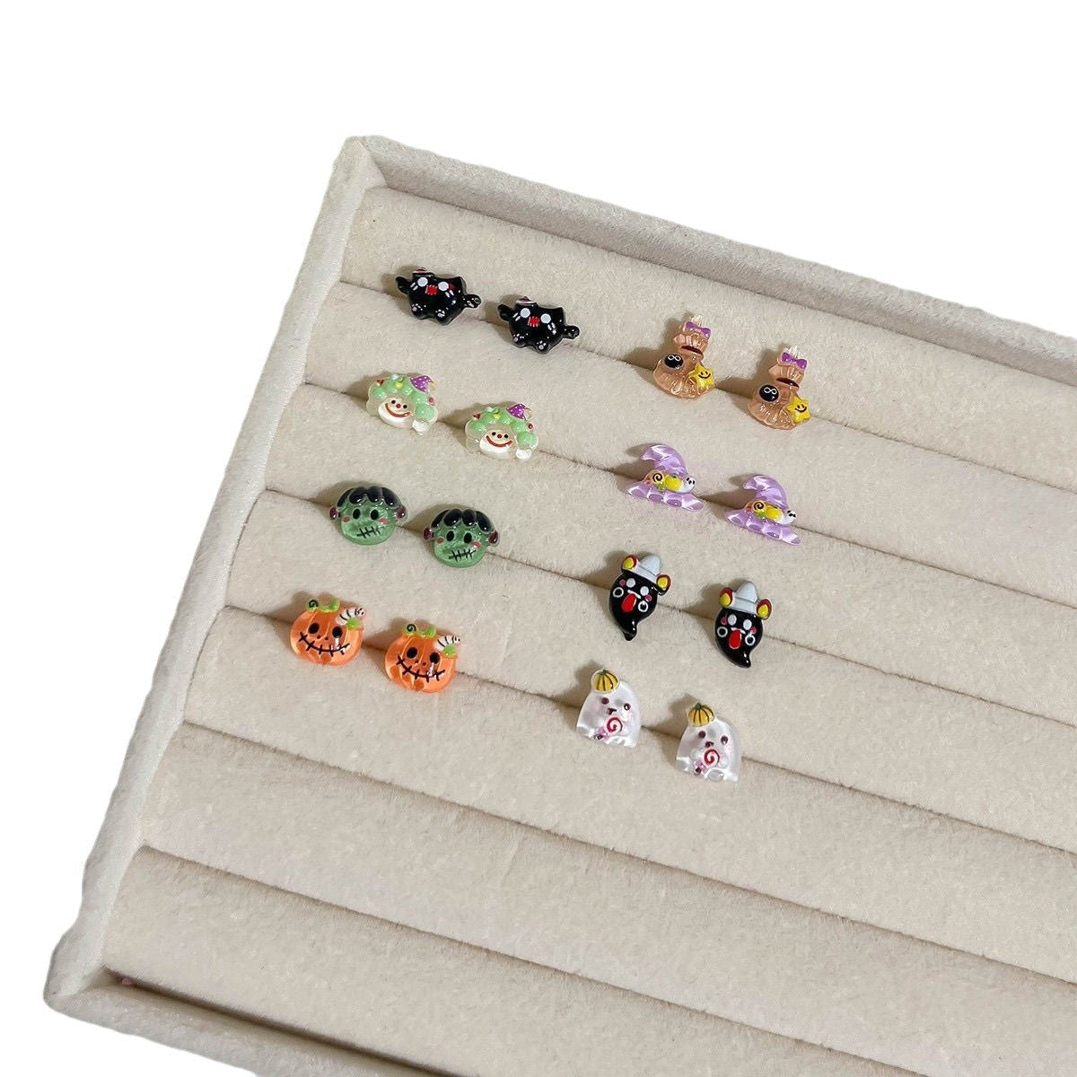 Cute Mini Pumpkin Ghost Halloween Stud Earrings