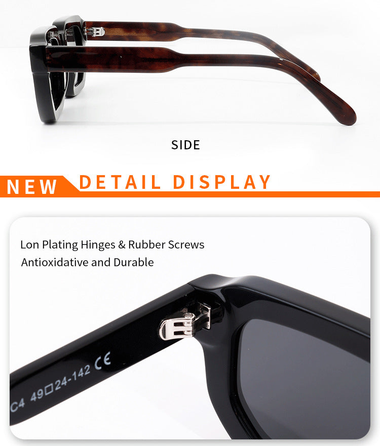 Retro Square Wide Polarized Sunglasses