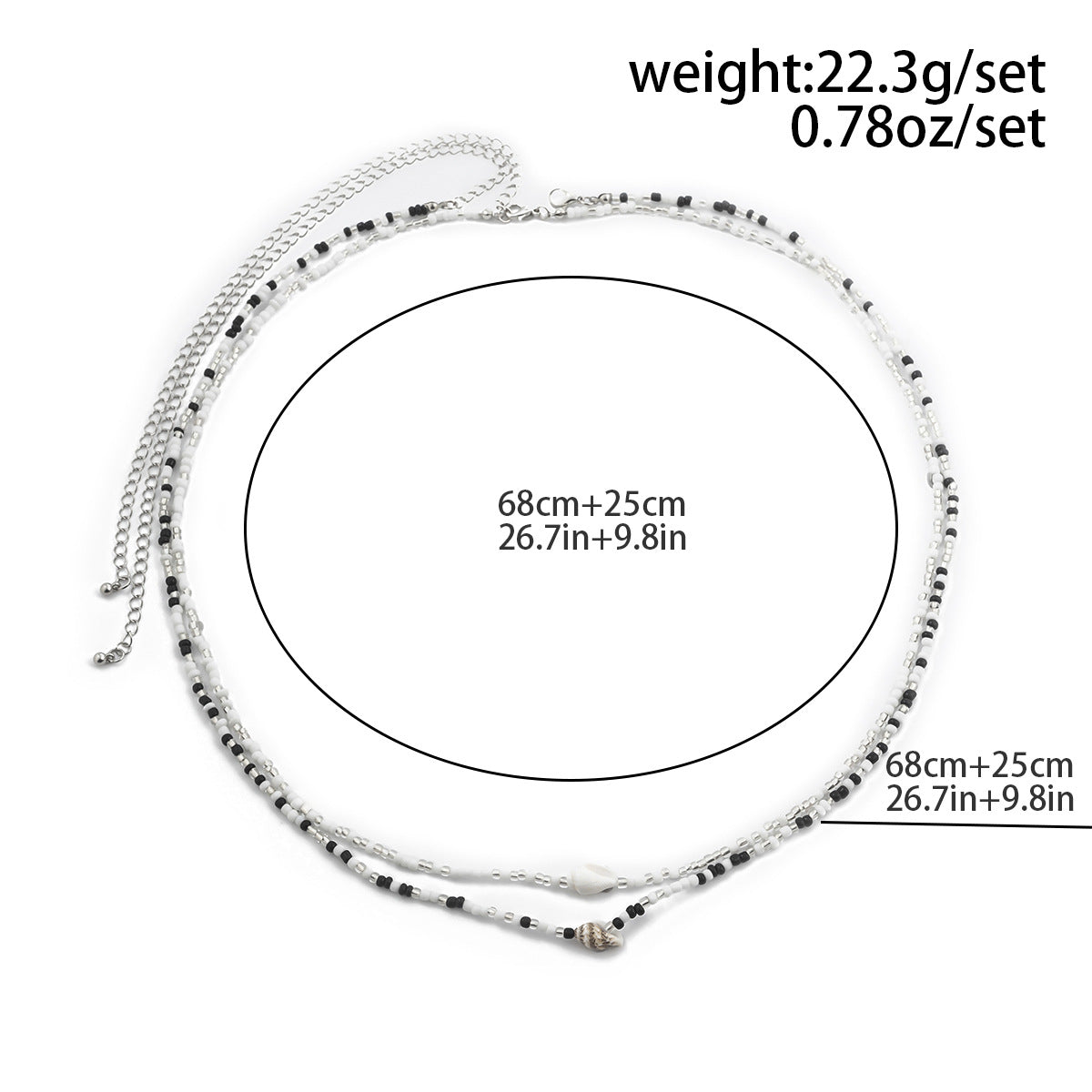 Star Beaded Double Layers Waist Chain