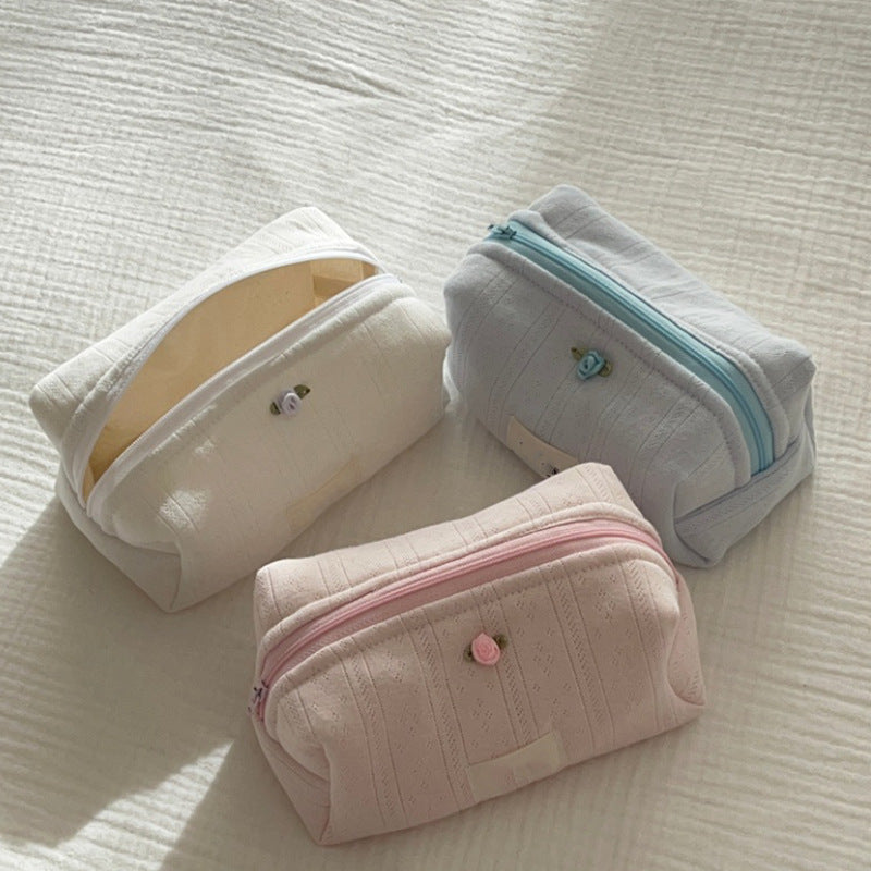 Solid Color Sweet Portable Make Up Bag