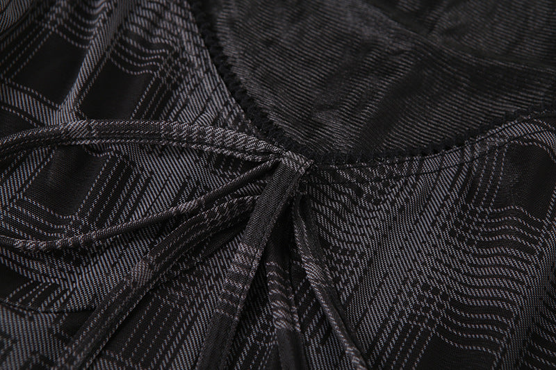 Trendy Square Neck Slim Plaid Mini Dress