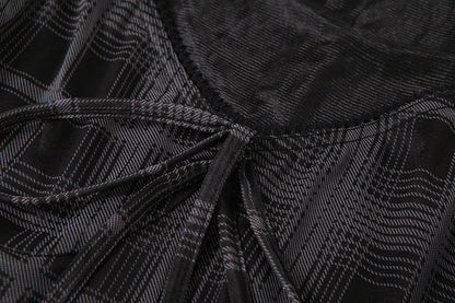 Trendy Square Neck Slim Plaid Mini Dress