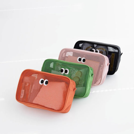 Cute Eyes Portable Mesh Cosmetic Bags