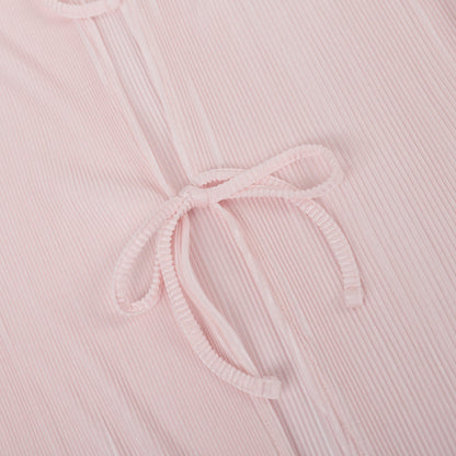 Elegant Ruched Flared Sleeve Back-Tie Top