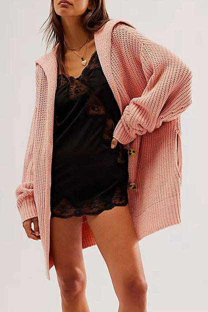Lapel Loose Button Sweater Cardigan