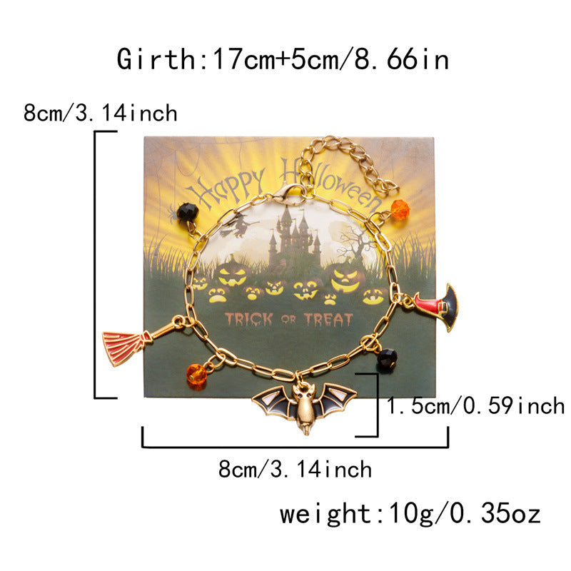 Cute Pumpkin Ghost Halloween Charm Bracelet