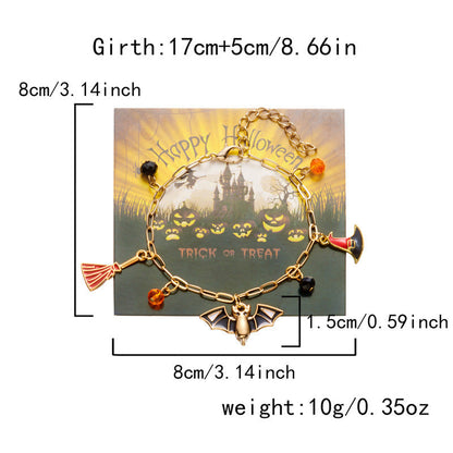 Cute Pumpkin Ghost Halloween Charm Bracelet