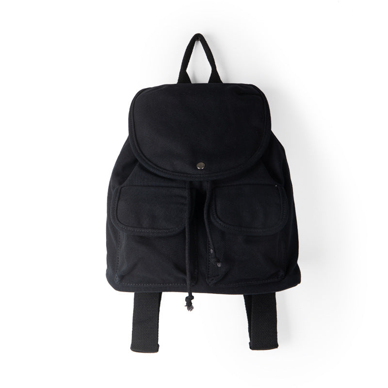Simple Large Capacity Canvas Drawstring Backpack