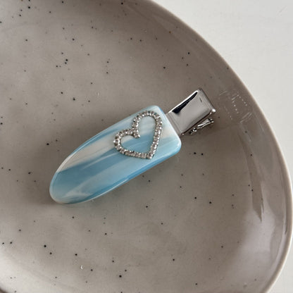 Cute Rhinestone Heart Acetate Hair Clip