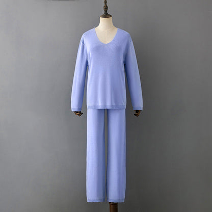 2+ Solid Color V-Neck Knit Sets