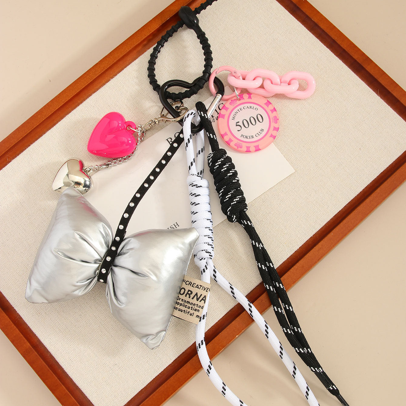 Bow Love Rope Braided Bag Charms