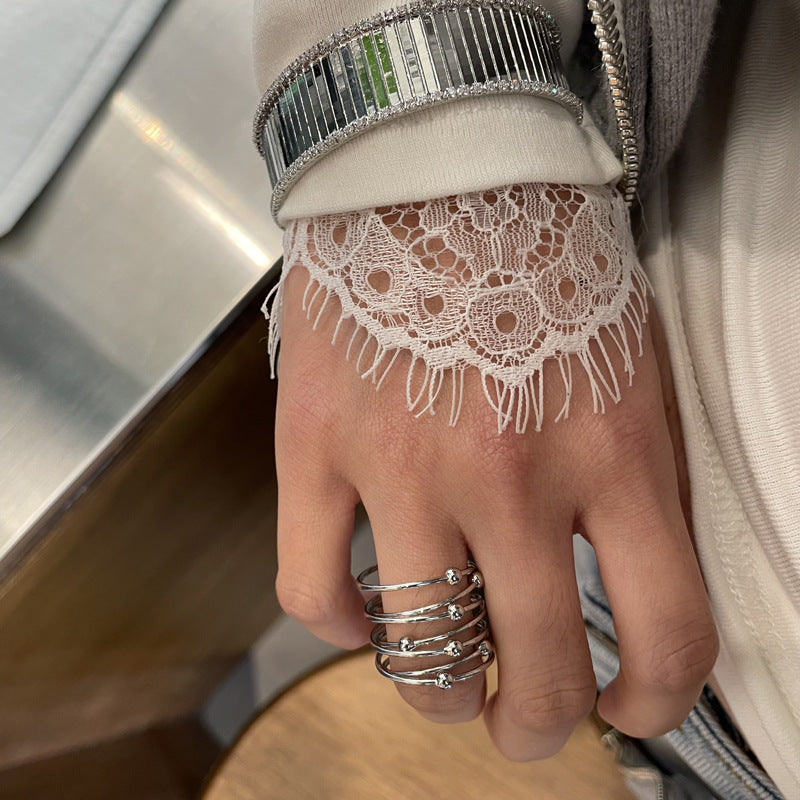 Simple Beads Open Layered Bracelets