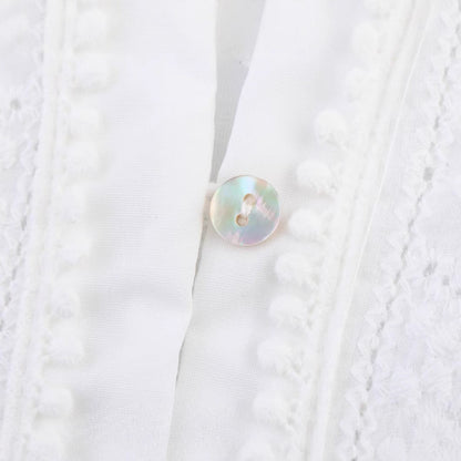 Trendy Embroidered Hollow Out Solid Color Top